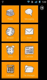 WP7ランチャーAndroidテーマオレンジ