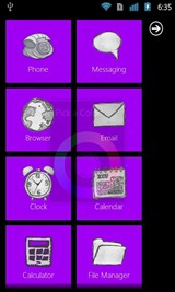 WP7ランチャーAndroidテーマパープル