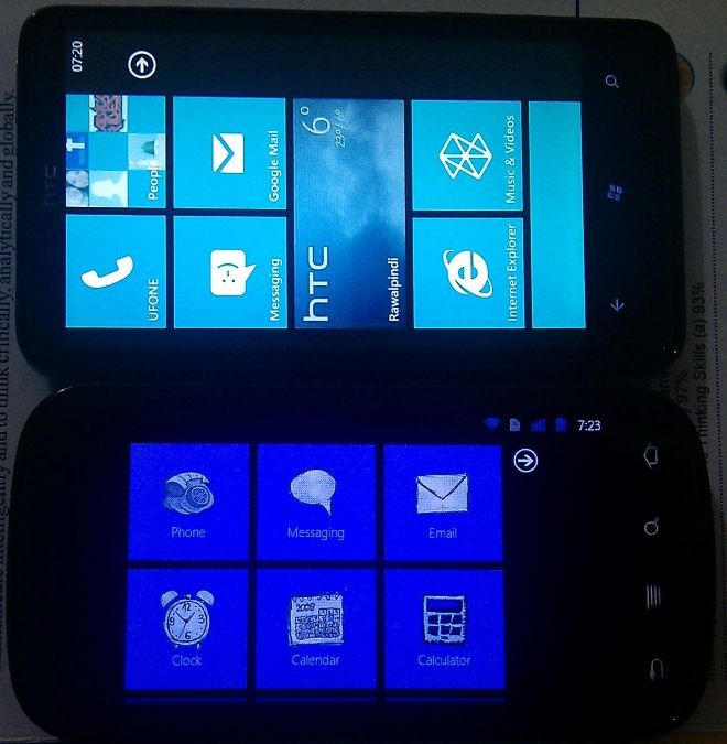 WP7 Launcher Android Vergleich