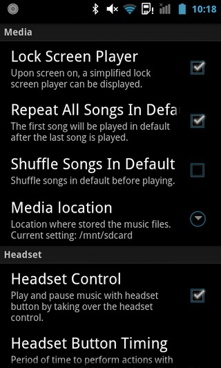 InstaMusic-Android-Ρυθμίσεις