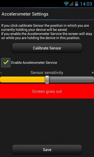 „IntelliScreen“, „Android“, akselerometras „IntelliScreen“, „Android“, akselerometras