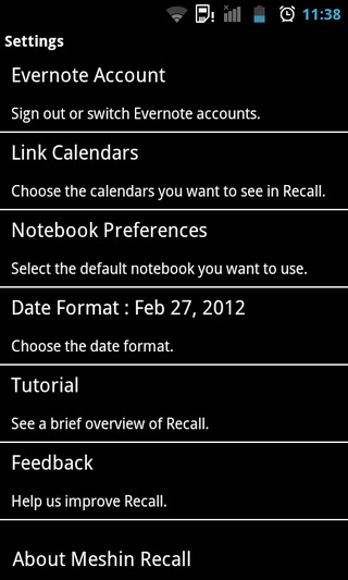 Meshin-Recall-Android-Settings