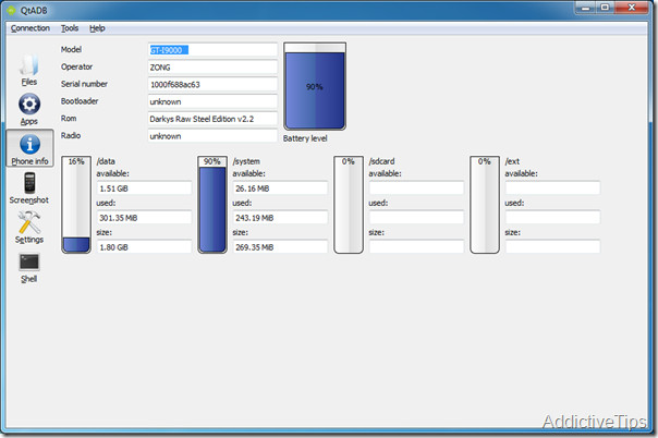 QtADB Telefoninfo