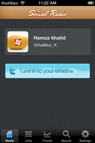 Social Radio iOS Home