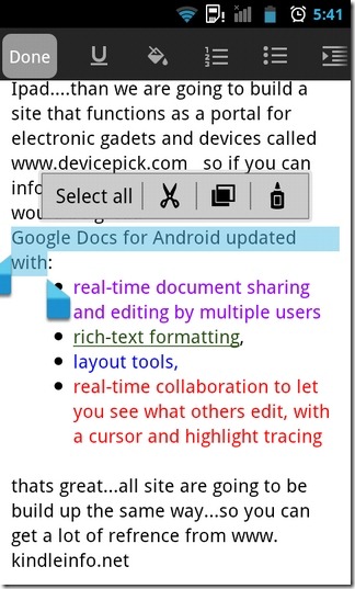 Google Docs-Update veljače 23