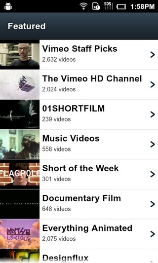 Vimeo-एंड्रॉयड-विशेष रुप से प्रदर्शित