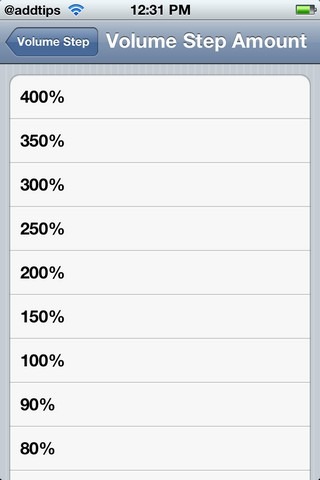 Volume Step iPhone