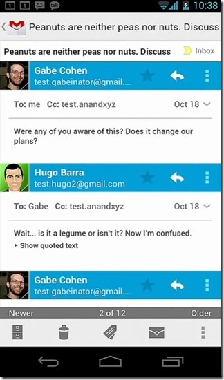 Konverzace služby ICS Gmail Konverzace služby ICS Gmail