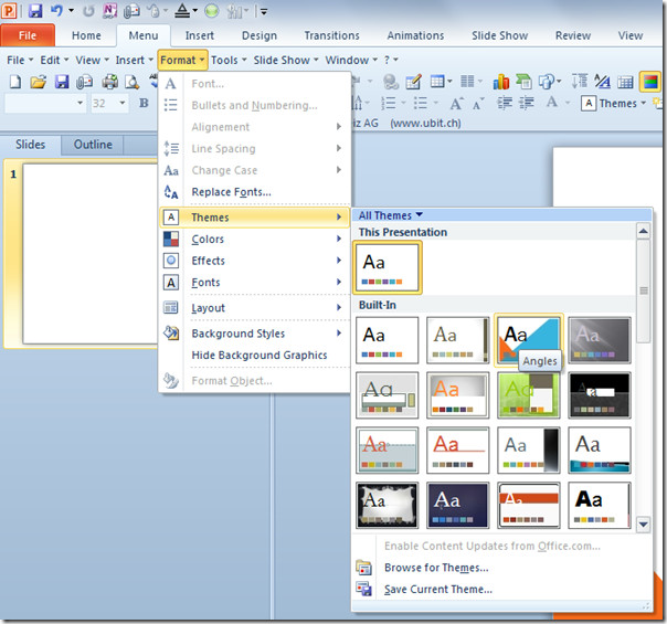 powerpoint 2010 menu1