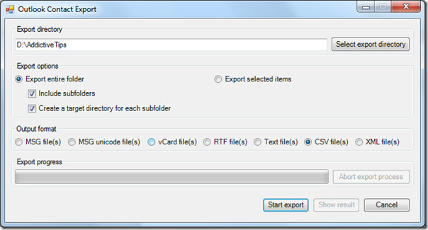 Outlook 2010 Contact Export