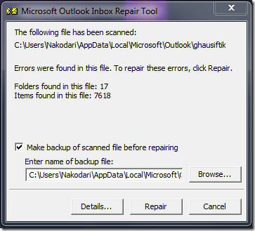 Outlook Innboksreparasjon PST