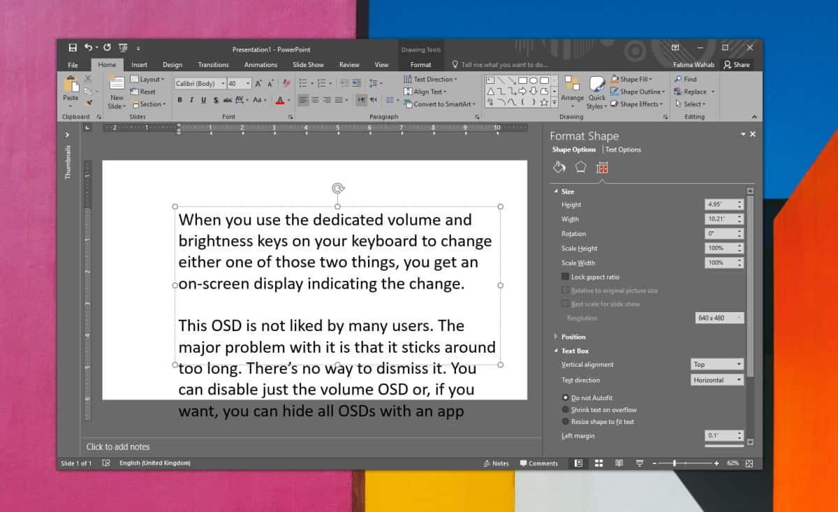 كيفية تعطيل النص احتواء تلقائي في Microsoft Powerpoint