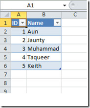 MS Query Excel 2010