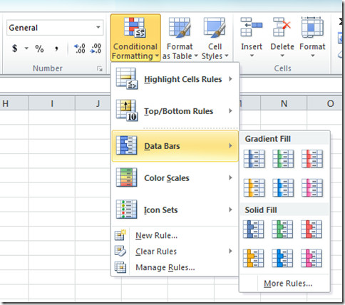 Data Bar Excel 2010