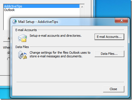 आउटलुक ईमेल खातों और डेटा फ़ाइलों की स्थापना