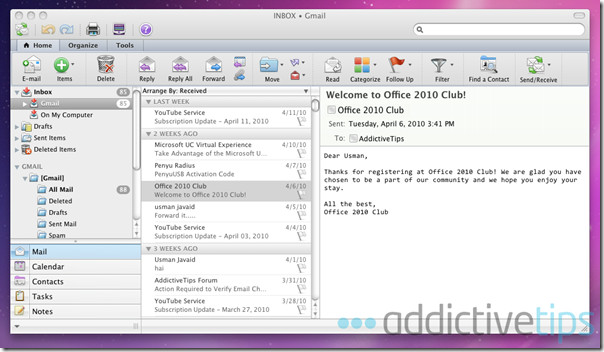 outlook 2011 for mac set up