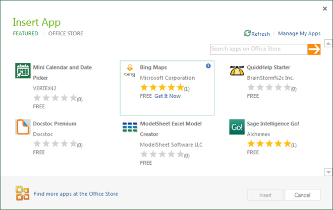 App di Office per Excel 2013 App di Office per Excel 2013