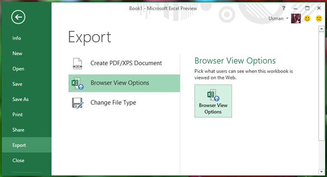 Impostazioni di visualizzazione del browser Excel 2013 Impostazioni di visualizzazione del browser Excel 2013