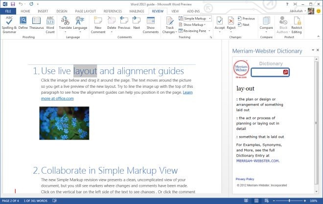 Guida di Word 2013 - Definisci funzionalità Guida di Word 2013 - Definisci funzionalità