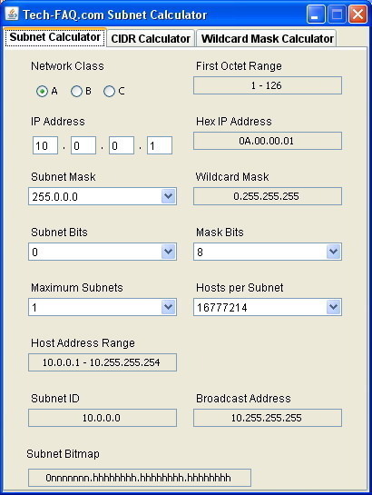 Tech-Fac Subnet Calculator