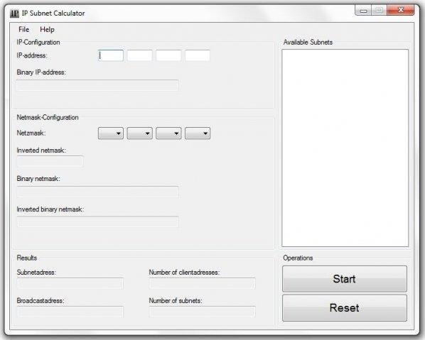 IP-subnetcalculator op Windows