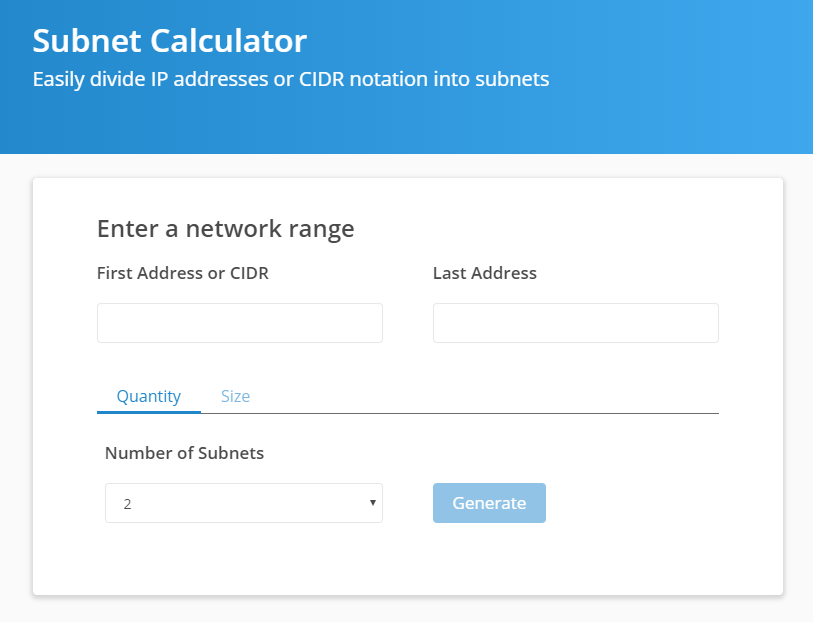 Calculator de subrețea Spiceworks