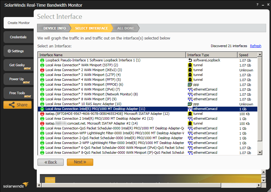 SolarWinds Echtzeit-Bandbreitenmonitor