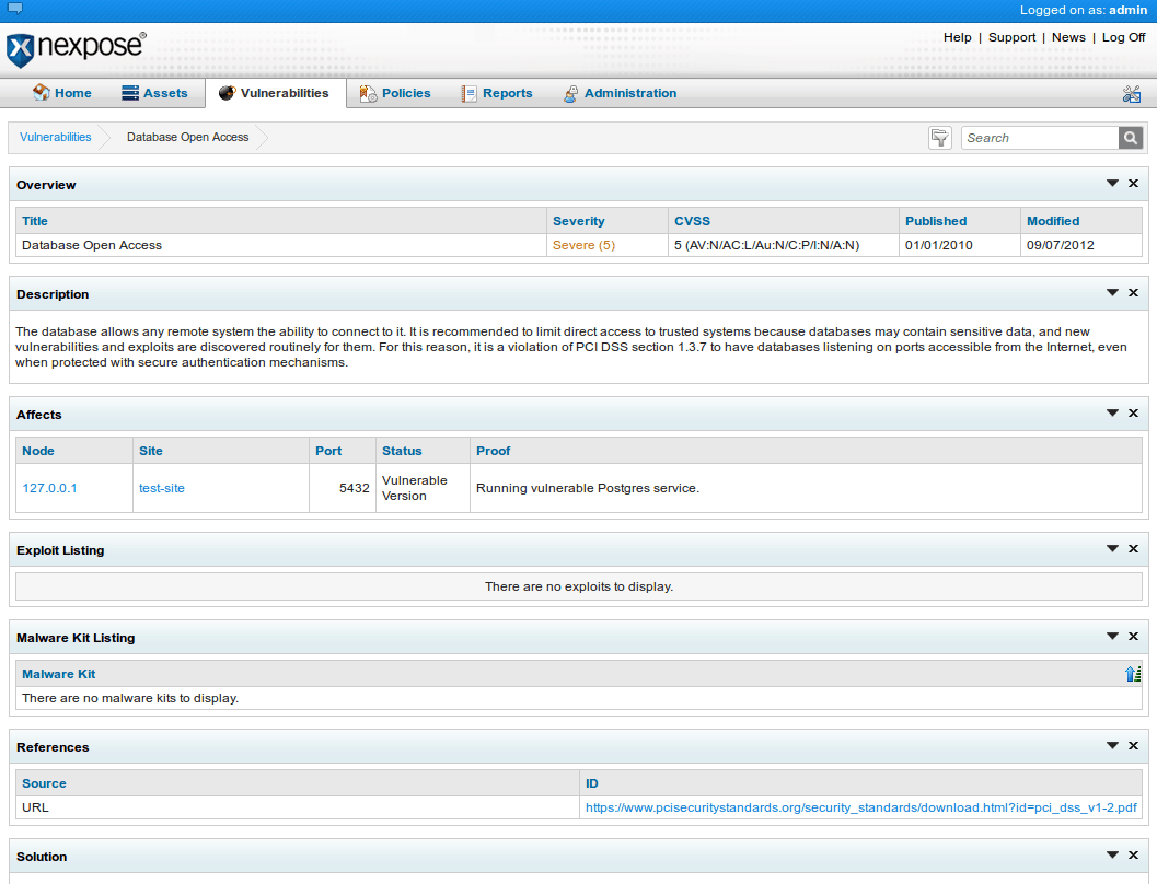 Önizleme Oyun Nexpose Topluluk Sürümü