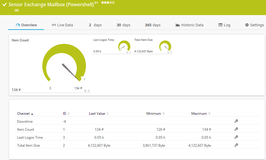 PRTG Exchange Sensor Sample