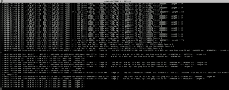 Στιγμιότυπο οθόνης Tcpdump