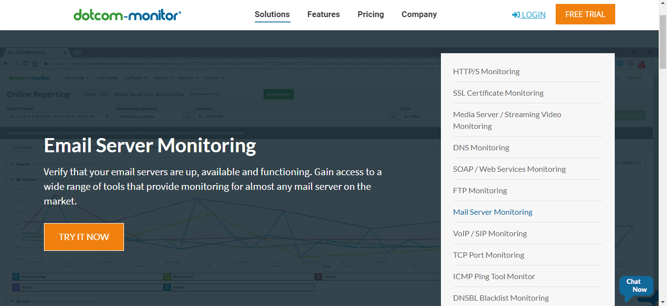 Startpagina Dotcom-monitor