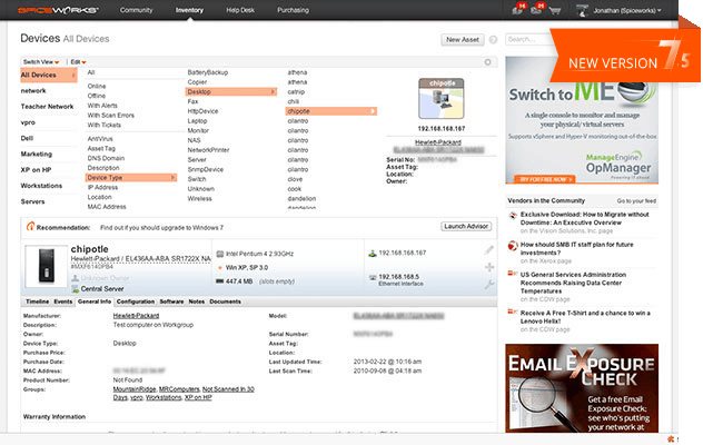 Spiceworks IT Inventory Management