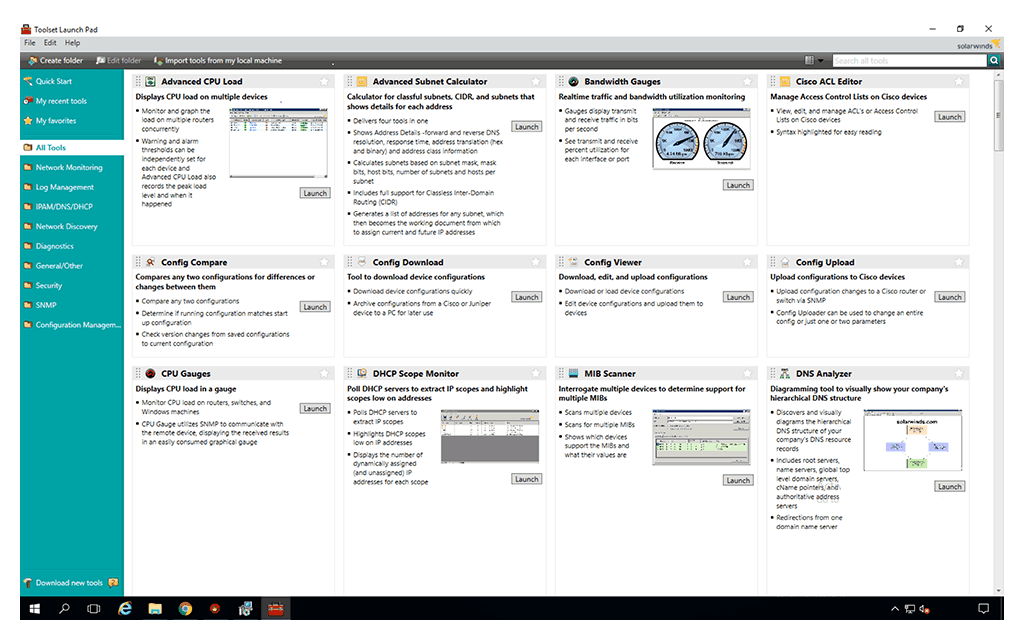 SolarWinds Engineers Toolset Masaüstü Konsolu