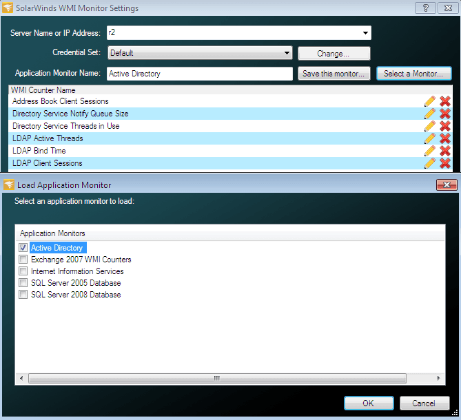 „SolarWinds“ WMI monitoriaus ekrano kopija