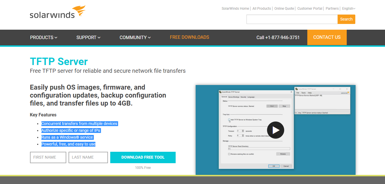SolarWinds Free TFTP Server