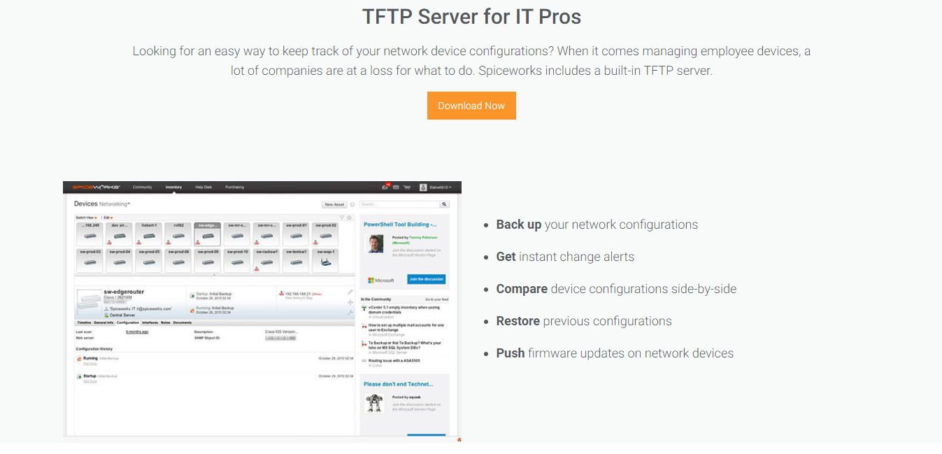 Server Spiceworks TFTP