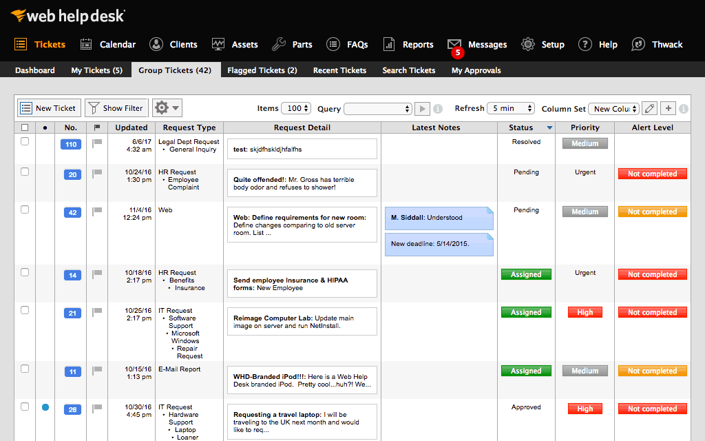 Mesa de ayuda web de SolarWinds