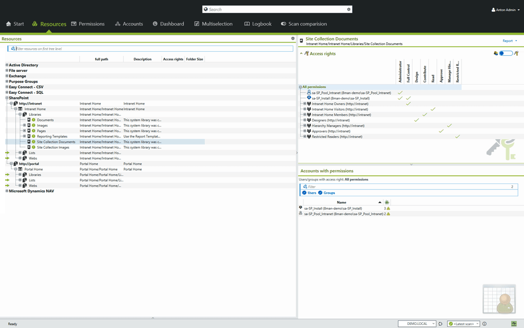 „SolarWinds“ „Sharepoint“ prieigos teisių tvarkyklė