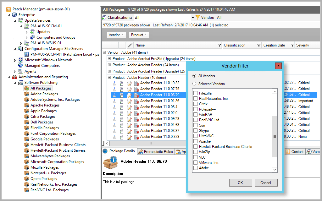 „SolarWinds PM“ - iš anksto sukurti paketai