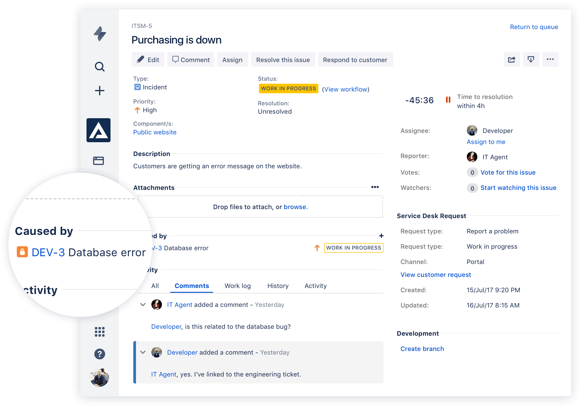 „Jira Service Desk“ ekrano kopija