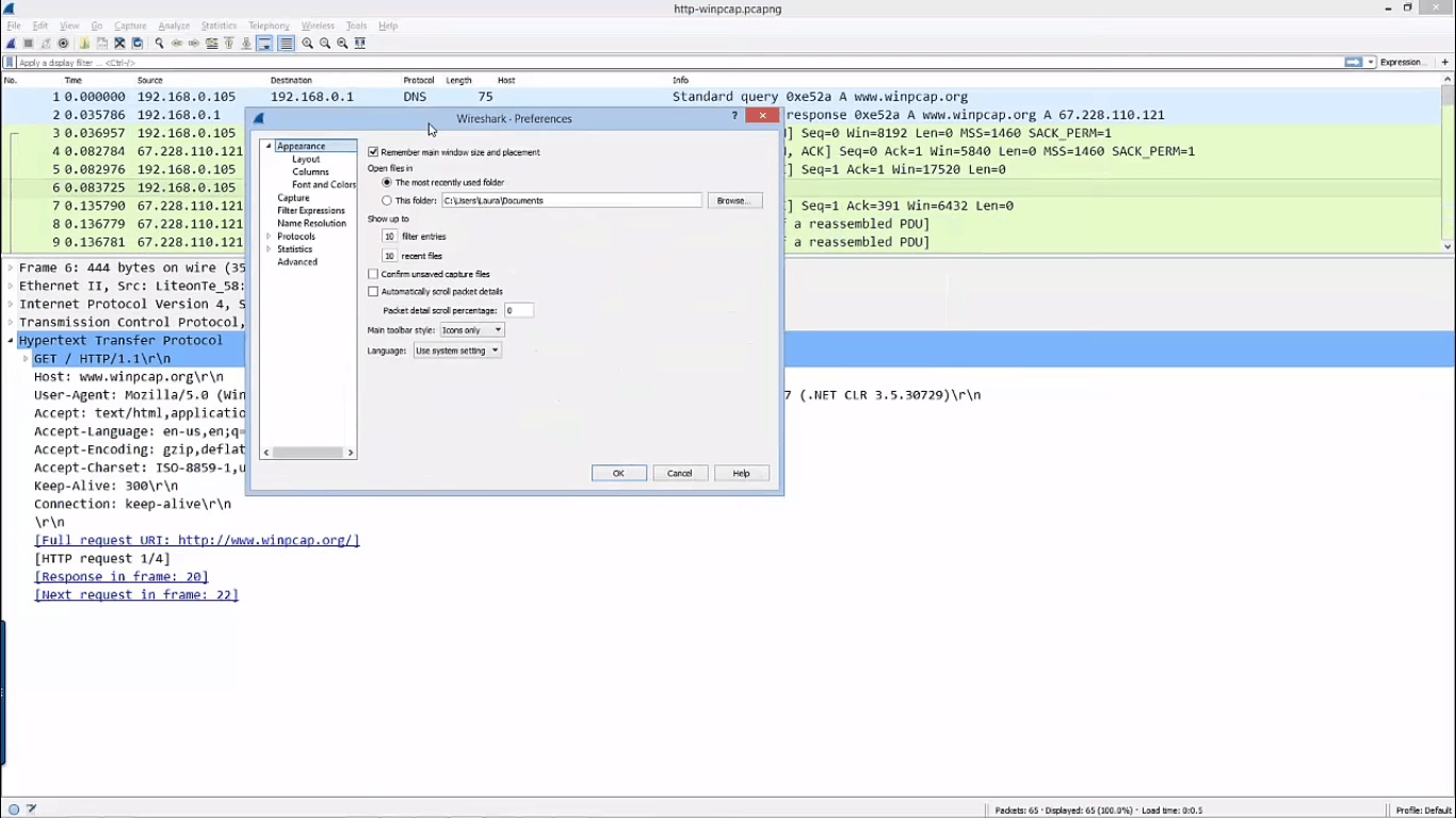 Wireshark Screenshor