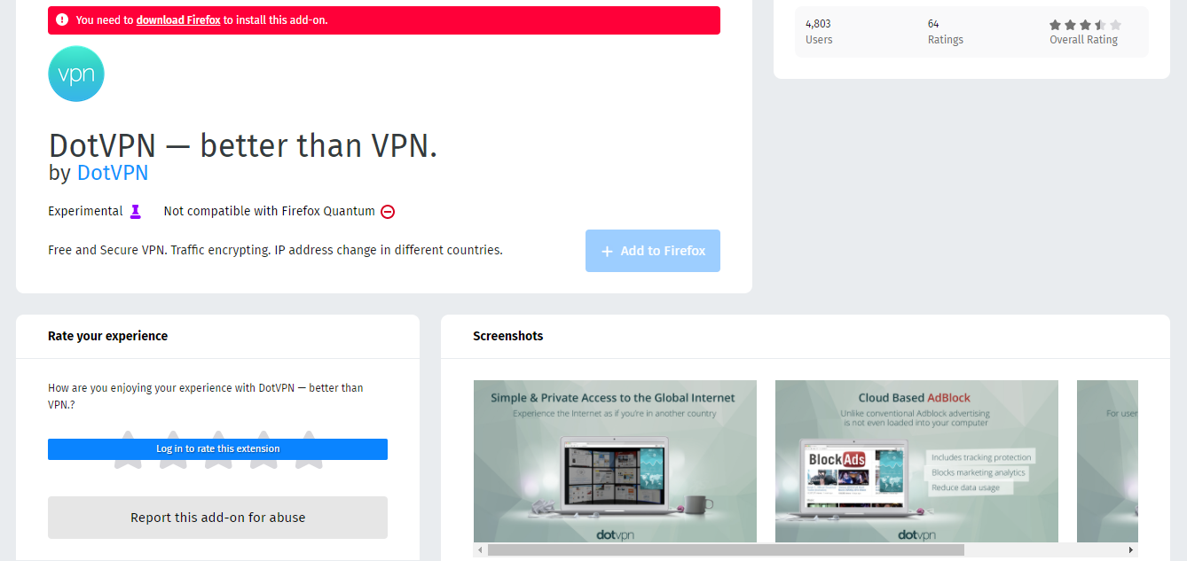 Nejlepší rozšíření VPN pro Firefox - DotVPN