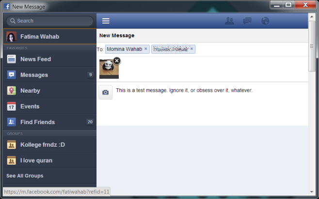 Facebook Messenger-Seitenleiste