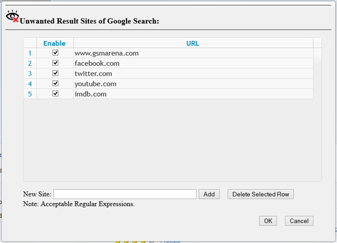 Skryť nechcené výsledky vyhľadávania Google Search_Settings