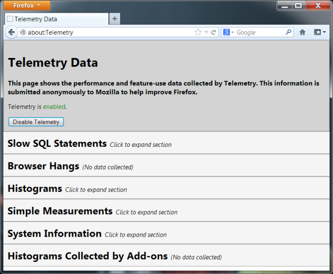 Telemetry Data FF 19