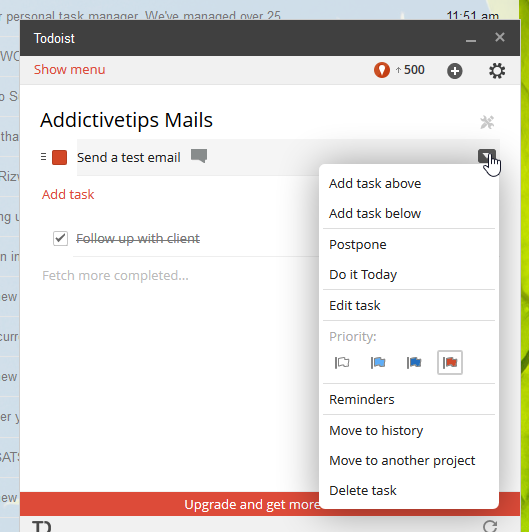 Todoist a Gmail prioritásához