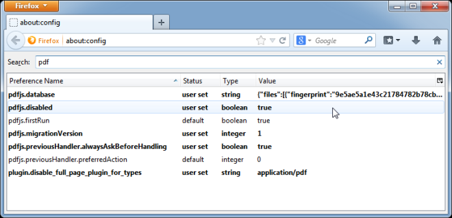 wyłącz firefoxa PDF