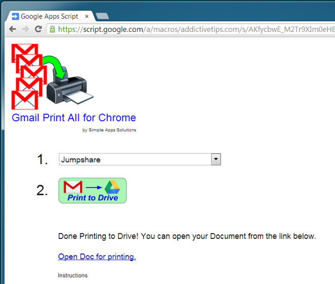 Gmail Print All for Chrome valmis