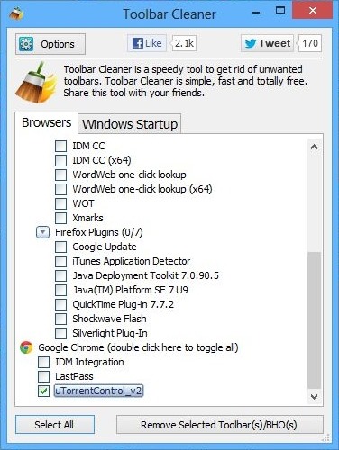 Cleaner Toolbar Cleaner