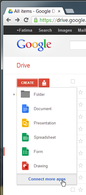 Application de connexion Google Drive